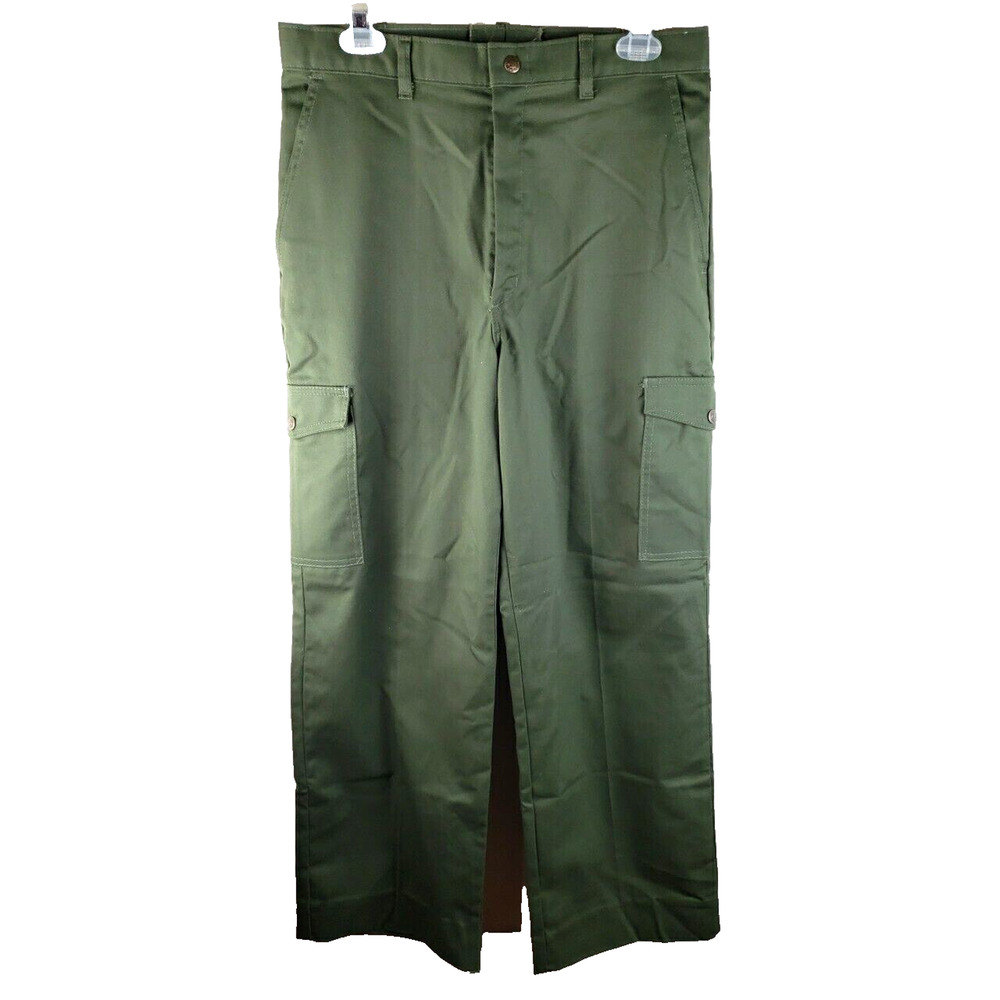 VTG Boy Scout Cargo Pants Mens 32x29 BSA Uniform Chino Snap Pockets USA